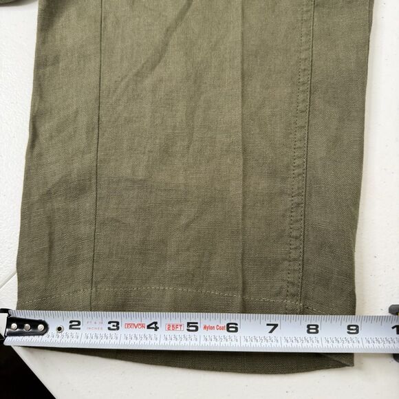 J Jill Love Linen Ankle Pants Women 2X Drawstring Lagenlook Beach Olive Coastal - Picture 11 of 11